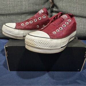 ❤️ Converse CTAS Final Frontier 565239C Red White Platform Sneaker Womens 6.5❤️